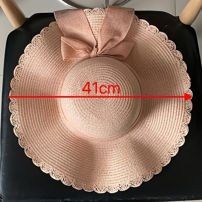 Women's elegant woven straw sun hat is suitable for spring, summer, and autumn, offering sun protection, is foldable, breathable, lightweight, and