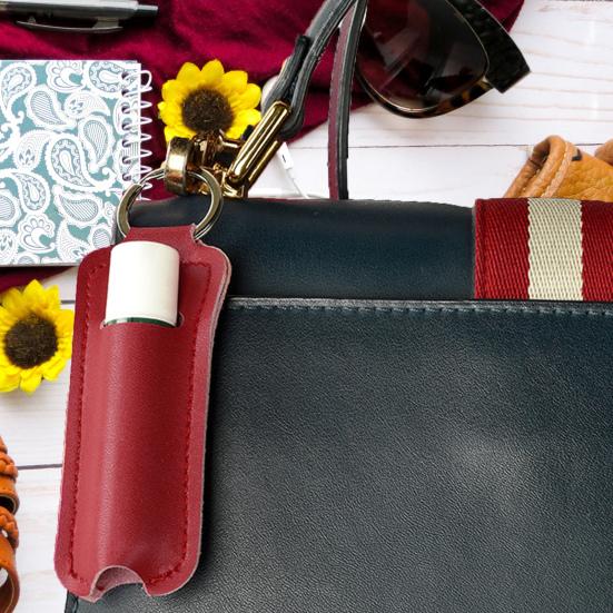 Lipstick Storage Bag Small Portable Lip Balm Bag with Keychain Convenient Lipstick Carrying Case for Outdoor