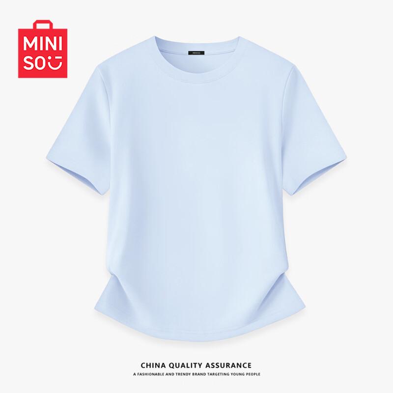 MINISO Женская хлопковая футболка 2026 с коротким рукавом, отводящая влагу