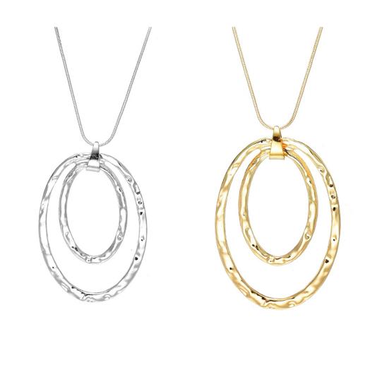 Женское ожерелье, преувеличенный двухслойный обруч, подвеска, свитер, цепь, гальванизированная змеиная кость