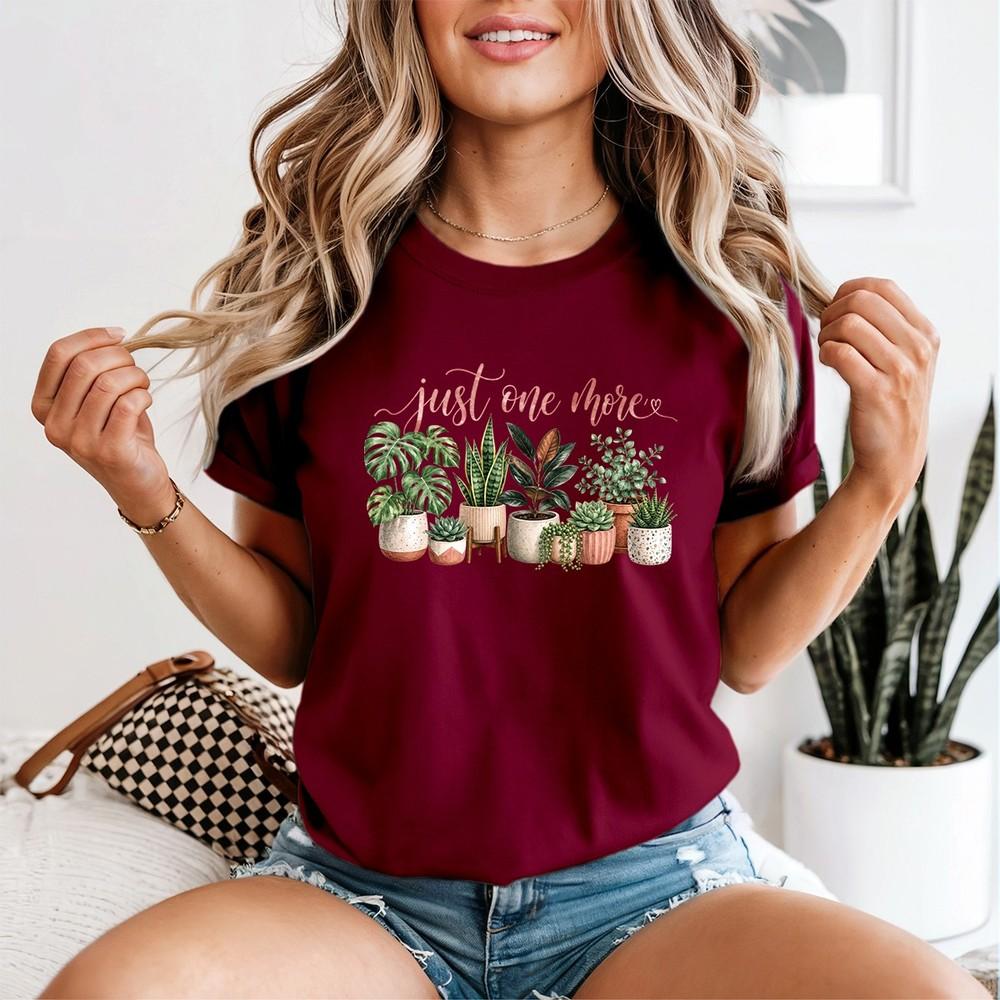 Unisexs Plant T Shirt Just One More Plant Lover Gift Tee Mum Gardening Top