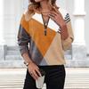 Women's Fashion Casual Spring Autumn Geometric Print Long Sleeve O-Neck Blouses & Shirts