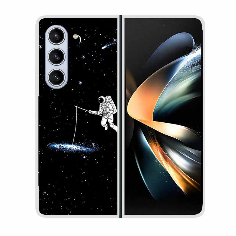 Чехол для Samsung Galaxy Fold 6 Крутое Космическое Животное Прозрачные Жесткие Чехлы для Телефона для Galaxy Z Fold6 5G 2024 Задняя Крышка Zfold6 Чехлы Capa