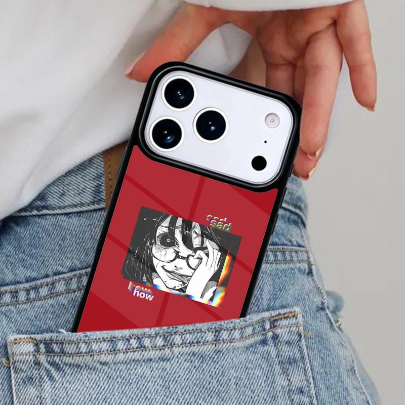 Эстетичный Грустный Японский Аниме Чехол для Телефона для iPhone 16e 15 14 13 12 17 Pro Max Plus Air 17pro Чехол Coque