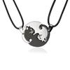 Ожерелье из нержавеющей стали с подвеской в виде котенка в черном и белом цвете