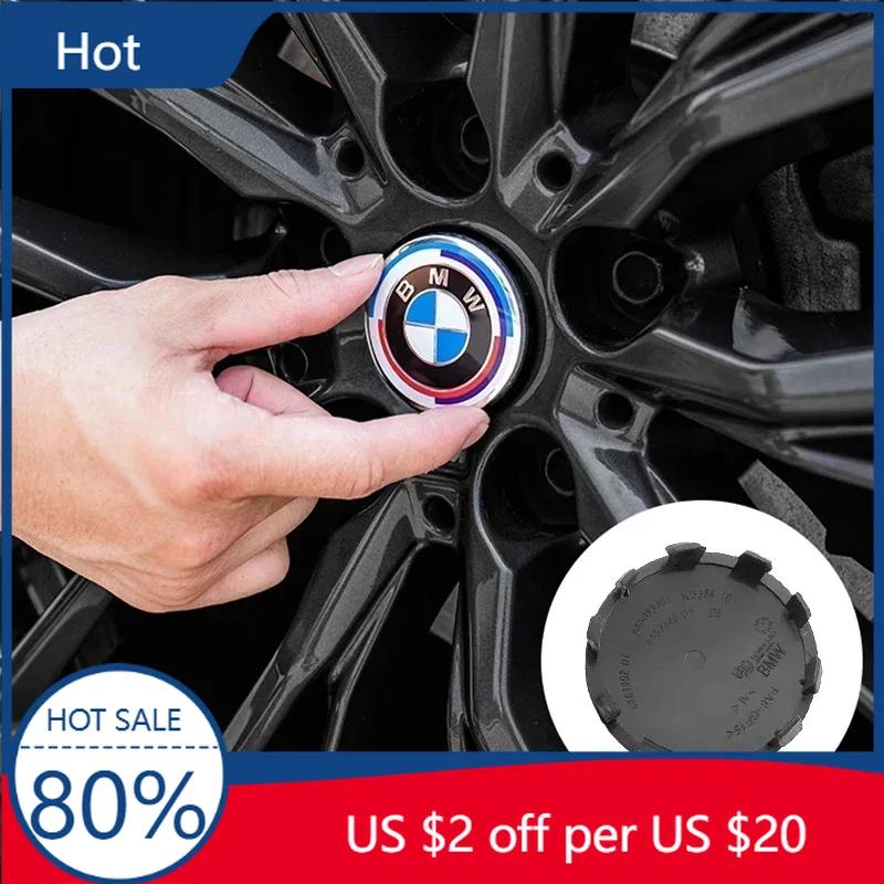 New 4pcs 56mm Car Wheel Center Cap Logo Hub Badge Rims Cover For BMW E38 E60 E90 E93 F20 F30 X3 X5 Blue White Black Anniver