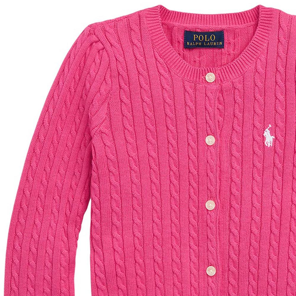 Polo Ralph Lauren Kids FW23 однотонный вязаный свитер с длинными рукавами, детский свитер фиолетово-красного цвета 313543047-050