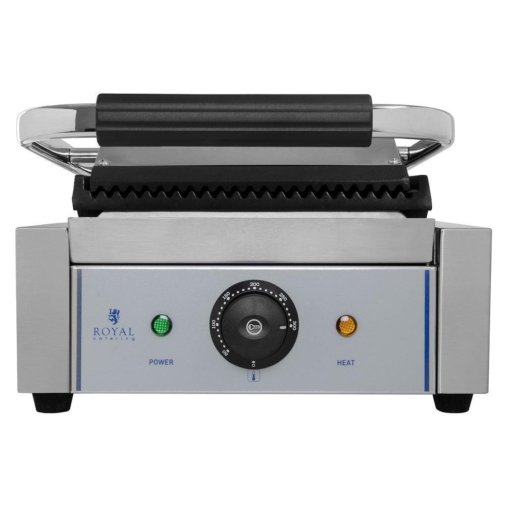 Grilled Contact Grill With Ridged Plates Royal Catering