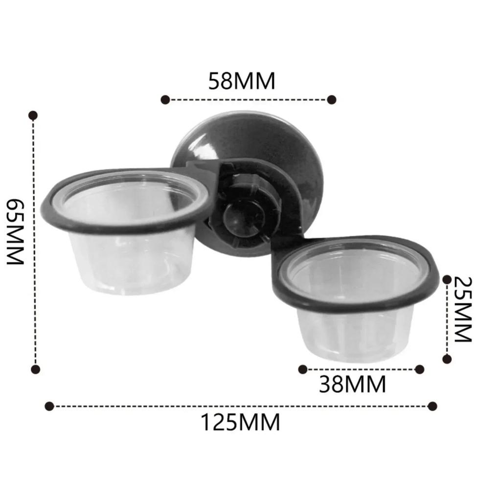 Прозрачный горшок Двойная миска Поилка Фиксированные подвесные миски для рептилий и домашних животных для змей Аксессуары для рептилий Подвесное поение