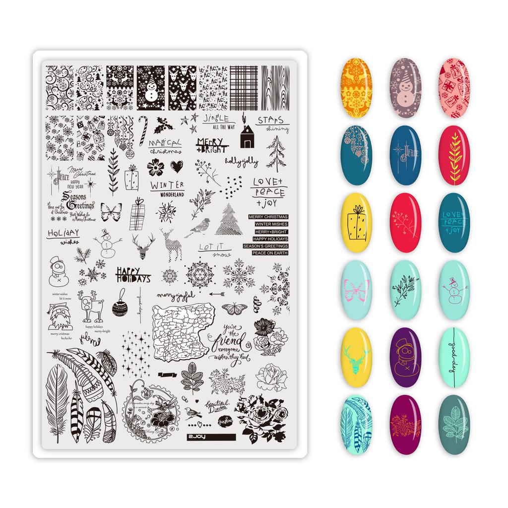 9.5X14.5см Большой размер пластины для стемпинга ногтей Цветочные/Геометрические дизайны Шаблон для нейл-арта для DIY декора ногтей 5.6см круглый штамп