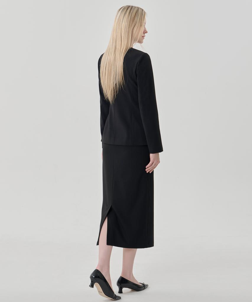 Hye Young Kim Cord Set Tailored H-Line Maxi Skirt - Black