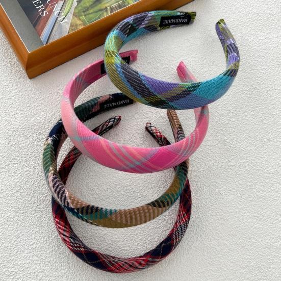 Мягкая клетчатая женская повязка на голову широкая повязка для волос легкая нескользящая петля для волос осень-зима для девочек