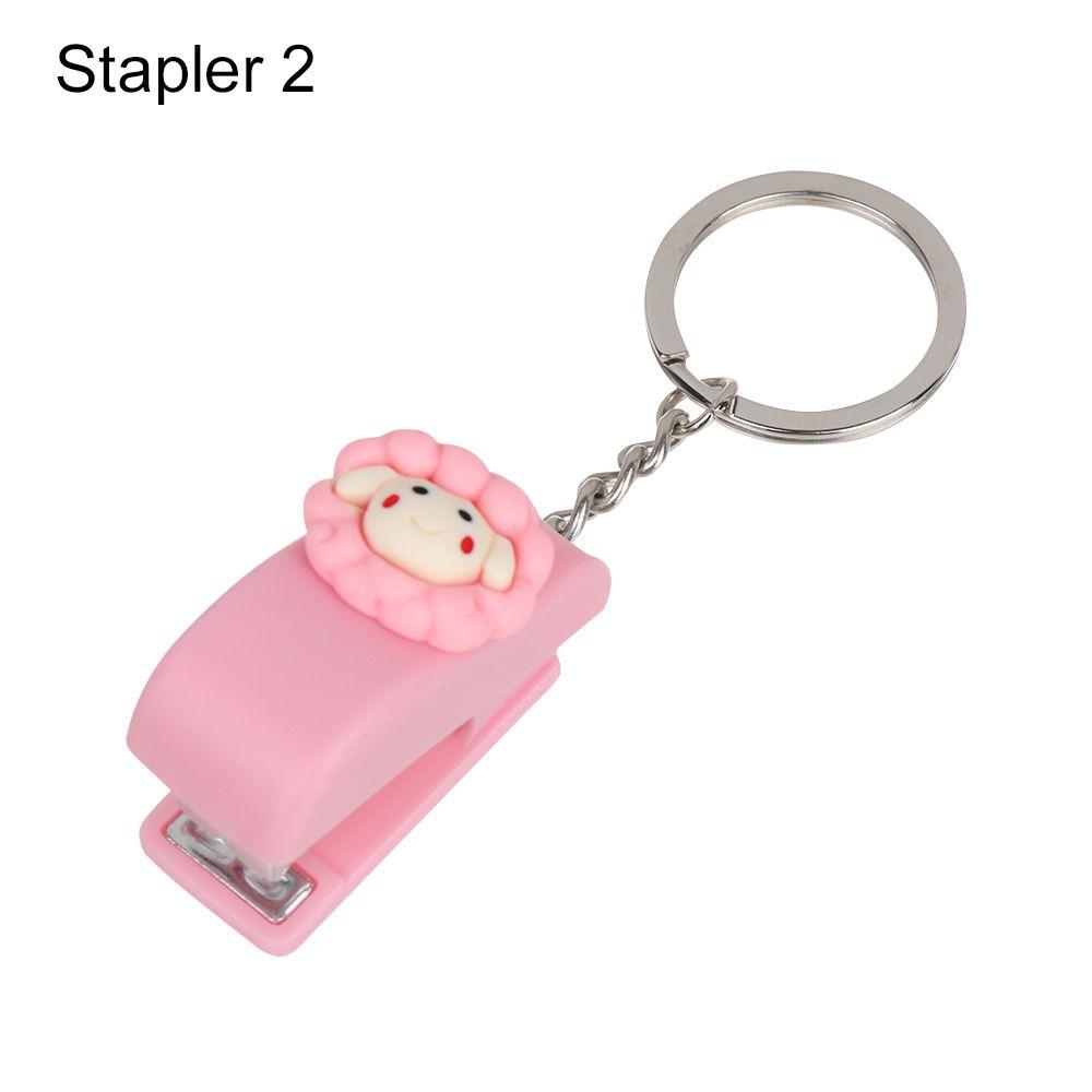 Binder Tools Cartoon Cute Stapler Paper Clips Push Clip Mini Stapler Document Binding Hoops