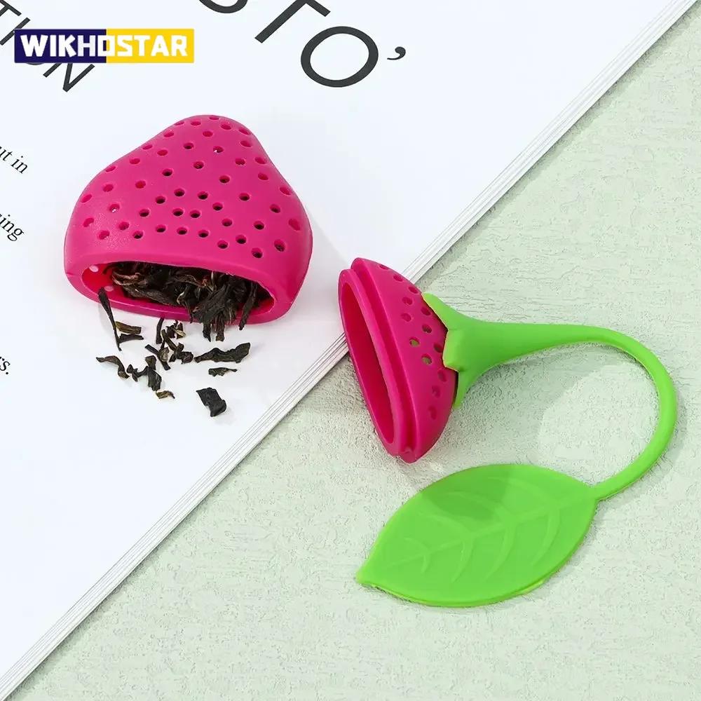 1/3pcs New Flexible Silicone Tea Infuser Coffee Filter Strawberry Tea Bag Silicone Tea Ball Holder Teapot Gadgets Herbal Spice Filter