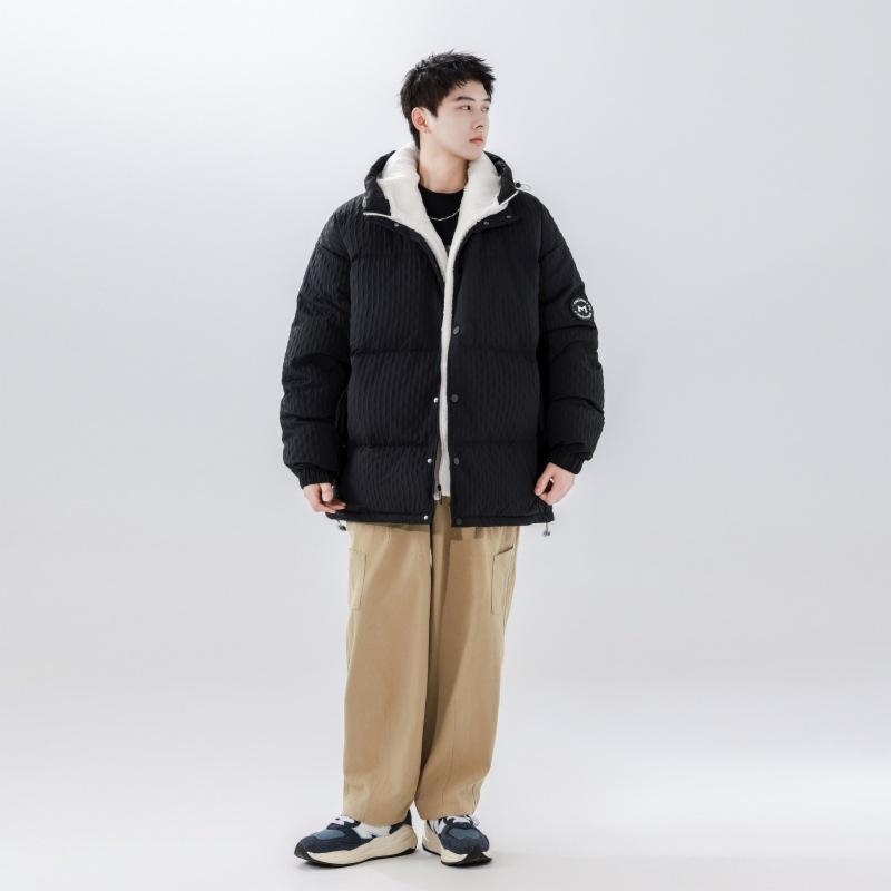 Осенне-зимняя простая мужская модная брендовая утолщенная и теплая новая белая куртка на утином пуху