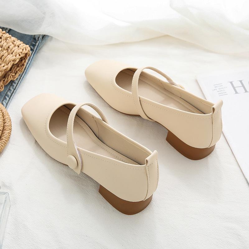 367-1 Versatile square head French single shoes 2025 autumn new super soft-soled women's shoes flat Mary Jane shoes