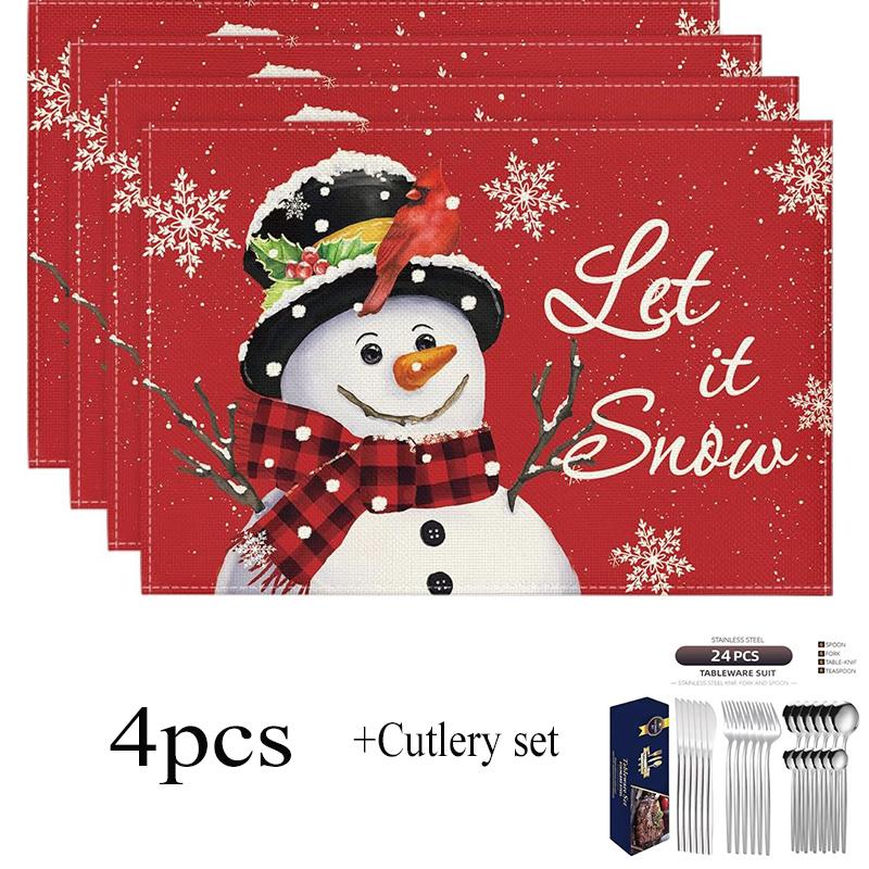 Рождественская елка Буффало Клетка Подставки под тарелки Набор из 5 Рождественские подставки под тарелки Подставки для обеденного стола Кухонный стол Вечеринка Домашнее украшение