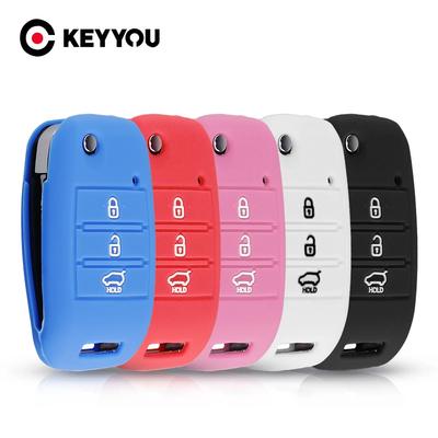 KEYYOU 3 Кнопки Силиконовый Чехол для Ключа Автомобиля для KIA Sid Rio Soul Sportage Ceed Sorento Cerato K2 K3 K4 K5
