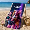 Custom Name KPop Cartoon Beach Towel Microfiber Beach Towel, Lightweight and Quick-Dry, for Summer Travel, Swimming Pool Gift