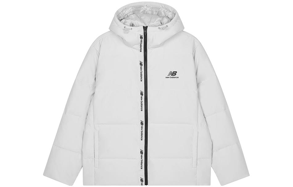 New Balance Мужские пуховики Белые С капюшоном Утепленные Другие AMJ23343-GYM