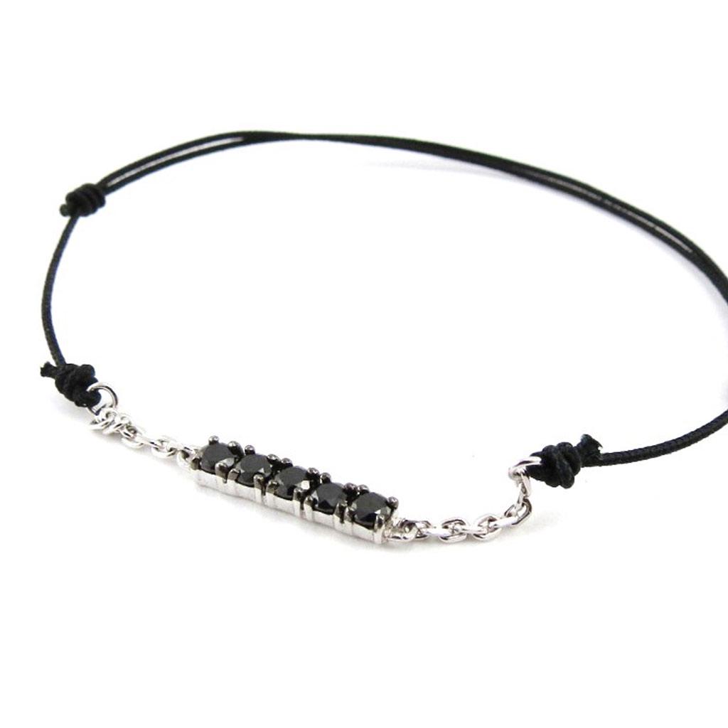 Les Trésors De Lily [J0829] - Silver Bracelet 'Scarlett' Black Silver - 40x2 Mm