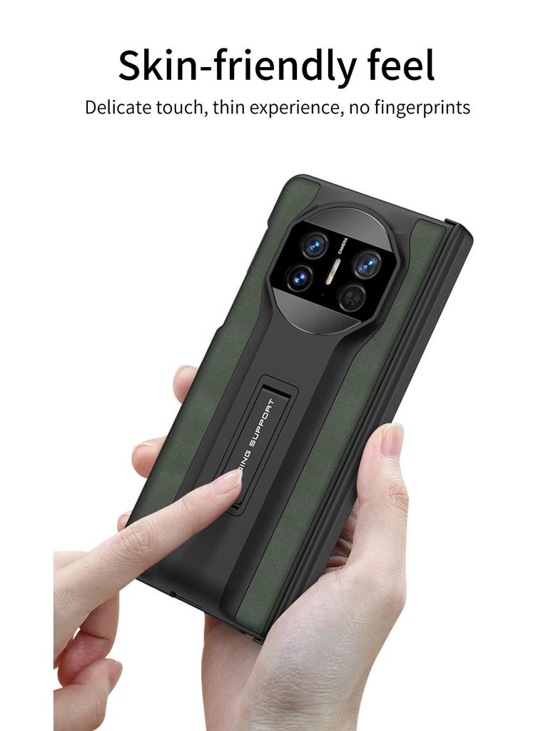 Чехол для телефона Huawei Mate X3 из матовой кожи с магнитным шарниром и подставкой