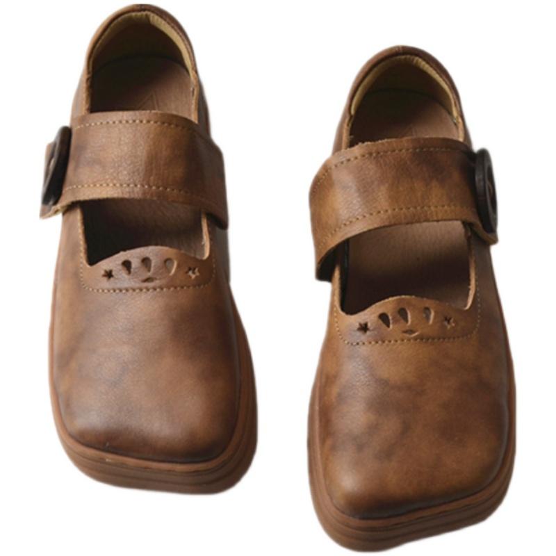 Мода Ретро ностальгия Японская платформа коровья кожа женская обувь гладиатор Римская кожа женская обувь Корейские мокасины Оксфорды