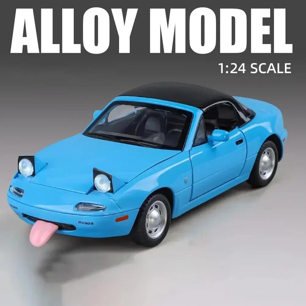 1:24 Mx-5 Toys Cars Alloy Diecast Models With Light Sound Miniature Vehicle Wheel Steering Car Model For Child Adult Gifts