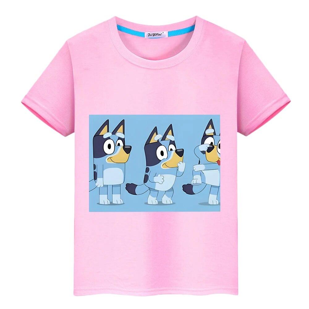 Футболка из 100% хлопка с собакой Blueys, футболки с аниме для мальчиков, цельная футболка y2k, футболка Blueys, короткие топы с британскими героями мультфильмов, детская одежда для девочек