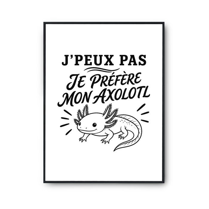Affiche - PLANETEE - Collection « J'peux pas minimaliste » - Axolotl - Papier photo 310 g/m² - Surface perlée