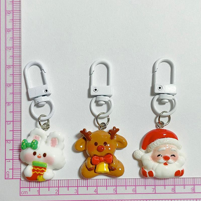 1 шт. креативный мультяшный рождественский брелок для ключей с изображением животных, сумка, автомобильная подвеска, аксессуары для самостоятельного изготовления, небольшие подарки, рождественские украшения