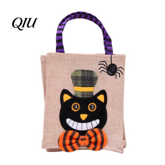 Reinforced Handle Candy Bags Halloween Trick or Treat Bags, Kids Non Woven Pumpkin Ghost Non-woven Tote, Reusable Goodie Spooky Party