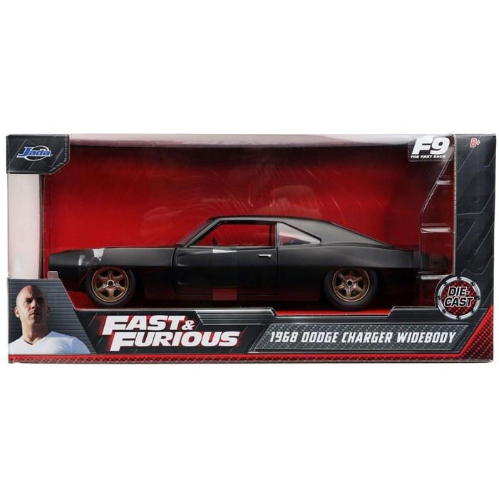 Jada Toys Серия Форсаж 1/24 F&F9 1968 Dodge Charger Widebody Черный (Доминик) многокрасочный