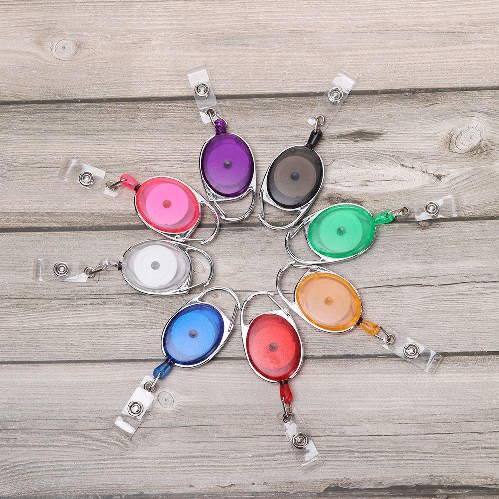 1 шт. Модный прочный зажим для ID-карты с именем, клипса против потери, выдвижное кольцо для ключей, держатель для бейджа, шнурки