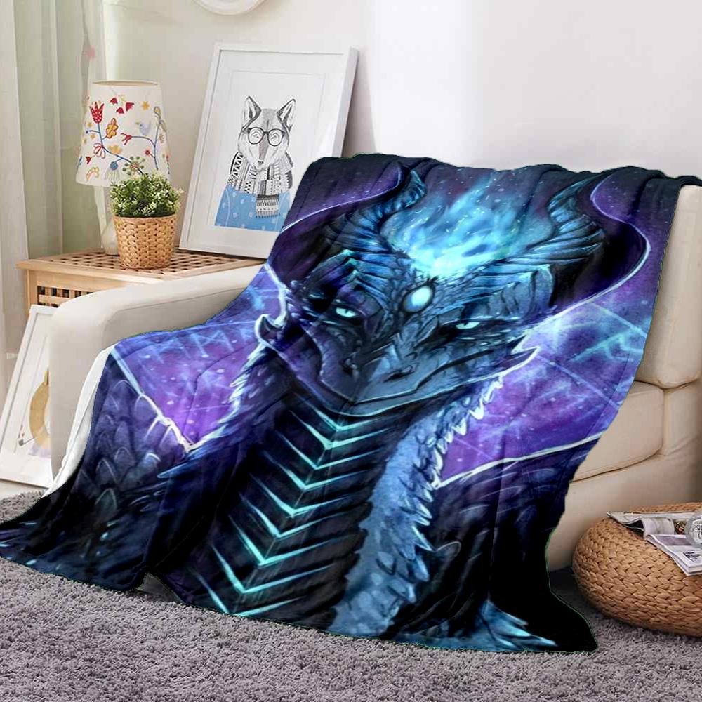 Dragon Art Flannel Blanket Throw Blanket Soft Warm Sofa Bed Camping Car home Decor Unique Christmas Gift C9302136
