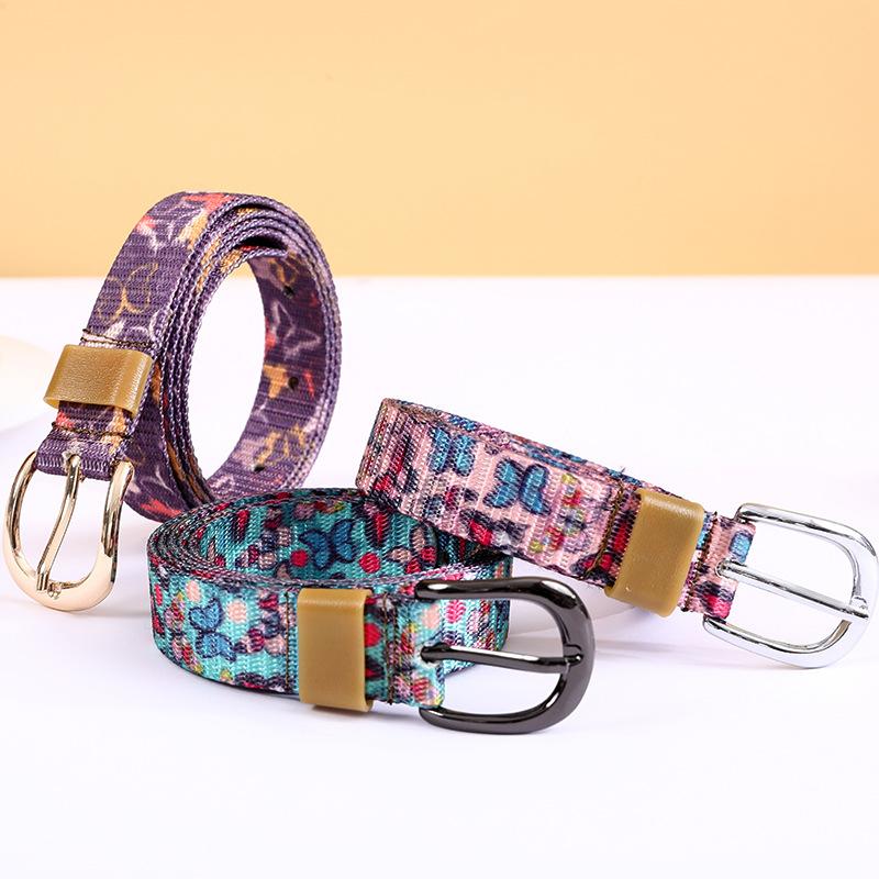 2.5Cm Women'S Casual Color Pin Buckle Belt Fashion Canvas Belt Jeans With Decoration
