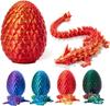 1/2PCS 3D Printed Dragon Egg with Dragon Fully Articulated Dragon Model Movable Rotatable Articulated Desktop Ornament Kid Toy