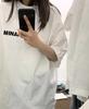 Women's Plus Size Retro White Mid-Length Cotton T-Shirt