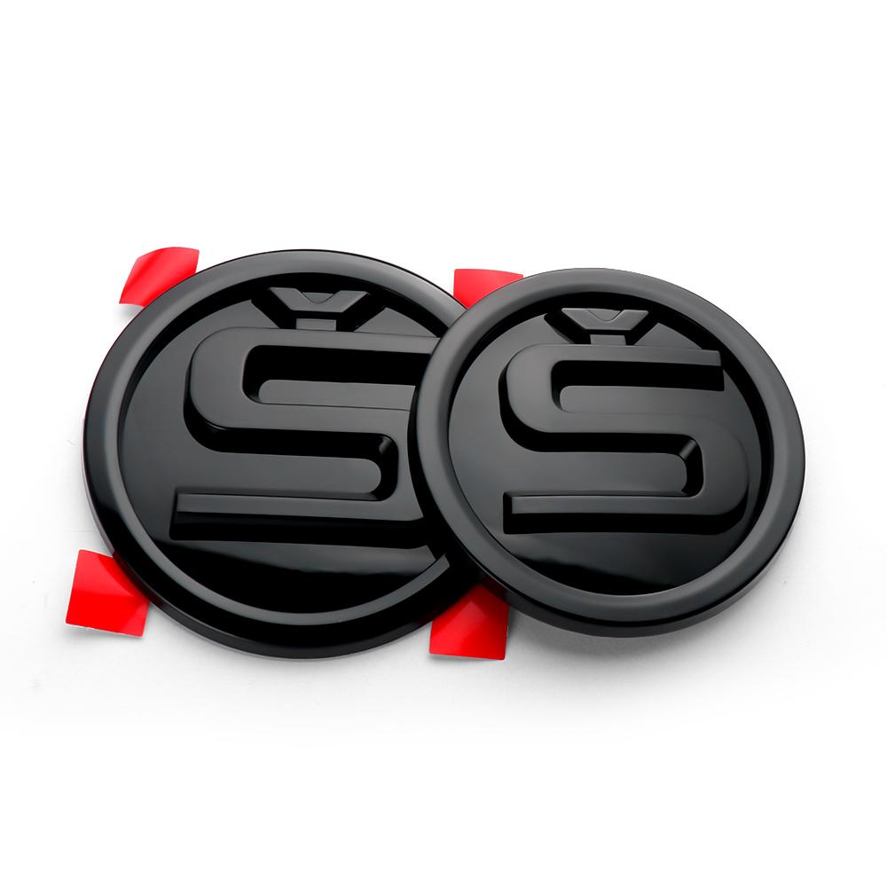AEQ1 2pcs Car Front Hood Badge Rear Trunk Emblem Replacement Sticker For Skoda S Octavia 2 3 Kodiaq Fabia Karoq Superb 3 Scala VRS A5