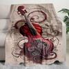1PC Musical elements printed blanket, all season lightweight home office outdoor nap multifunctional blanket A9