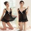 Сексуальное нижнее белье Babydoll, сексуальные шорты, сшитые сзади, показывающие оборку, прозрачное нижнее белье для соревнований, ночная рубашка на бретельках 2087, черный цвет L [SARADEMUNT]