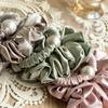 Luxury Pearl Embellished Hair Scrunchie Shiny Soft Fabric Glamorous Evening Headband Perfect For Weddings And Formal Parties