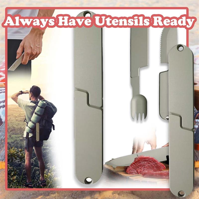 Camping Eating Utensils Set,Kopak Utensil Set,2 in 1 Camping Eating Utensils Set