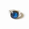 Синий лабрадорит перстень, кольцо из стерлингового серебра 925 пробы, кольцо с драгоценным камнем круглой формы, кольцо обещания, украшения ручной работы