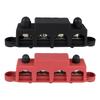 For Boat Truck RV Caravan Car Circuit Device 4 Ways M8 M10 Stud Bus Bar 5/16" 3/8" Studs 48V 250A DC Electro Junction Power Distribution Block
