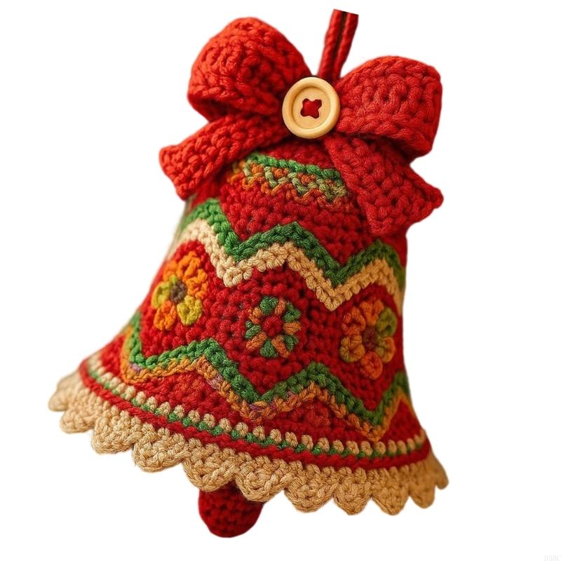 Christmas Bells Ornament Washable Soft Yarn For Car Window Display