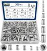 Метрический/SAE Набор гаек(300 шт.), M3  M5 M6 M8 M10 M12#8-32#10-24 1/4"-20 5/16"-18 3/8"-16 304 Нержавеющая сталь Набор заклепочных гаек UNC с плоской головкой