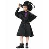 Children female cos magician wizard costume cosplay black dress set