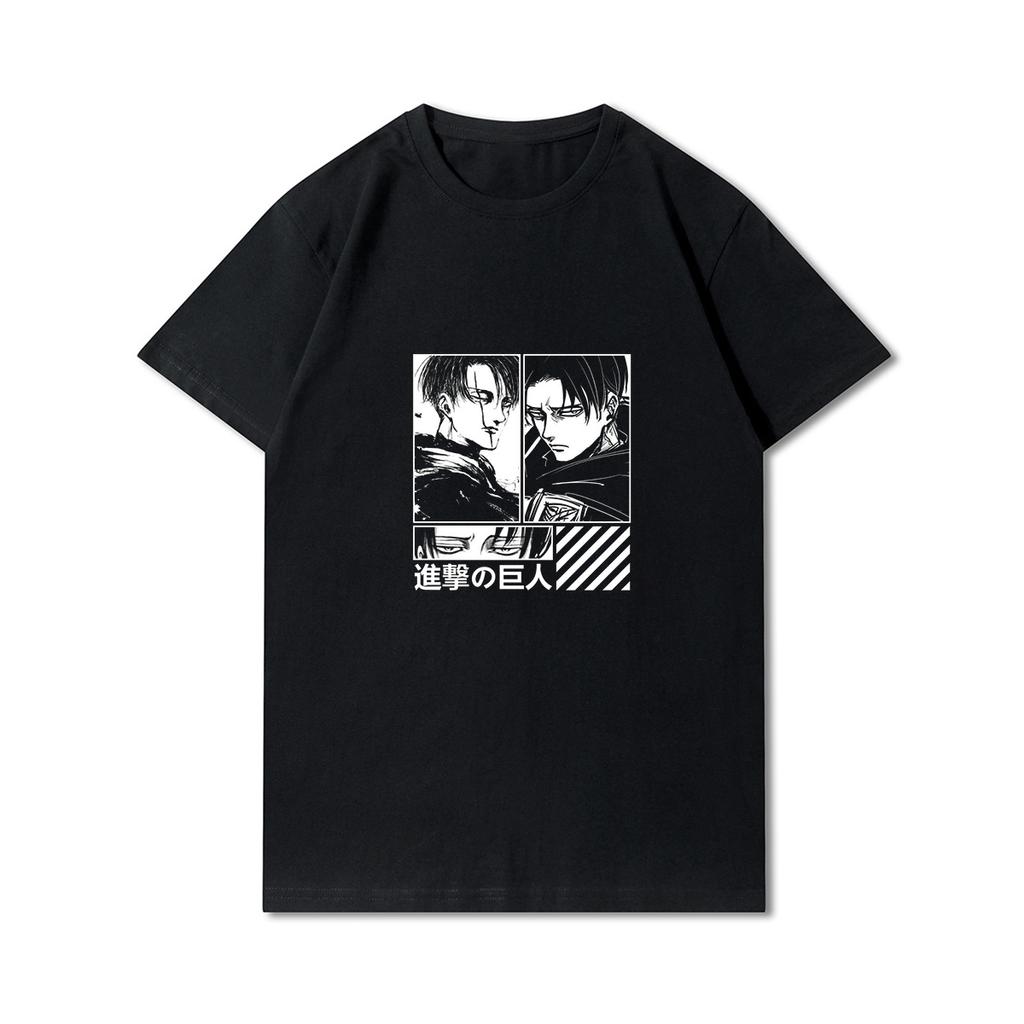 Мужские футболки больших размеров в стиле аниме «Атака Титанов» Levi · Ackerman Eye, топы в стиле панк, летние свободные топы в стиле Харадзюку в готическом стиле с короткими рукавами
