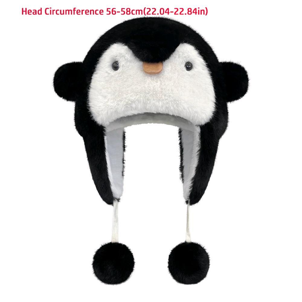 Winter Warm Earflap Hat Cold Protection Beanies Caps Sweet Plush Hat  Kids Adult Gifts